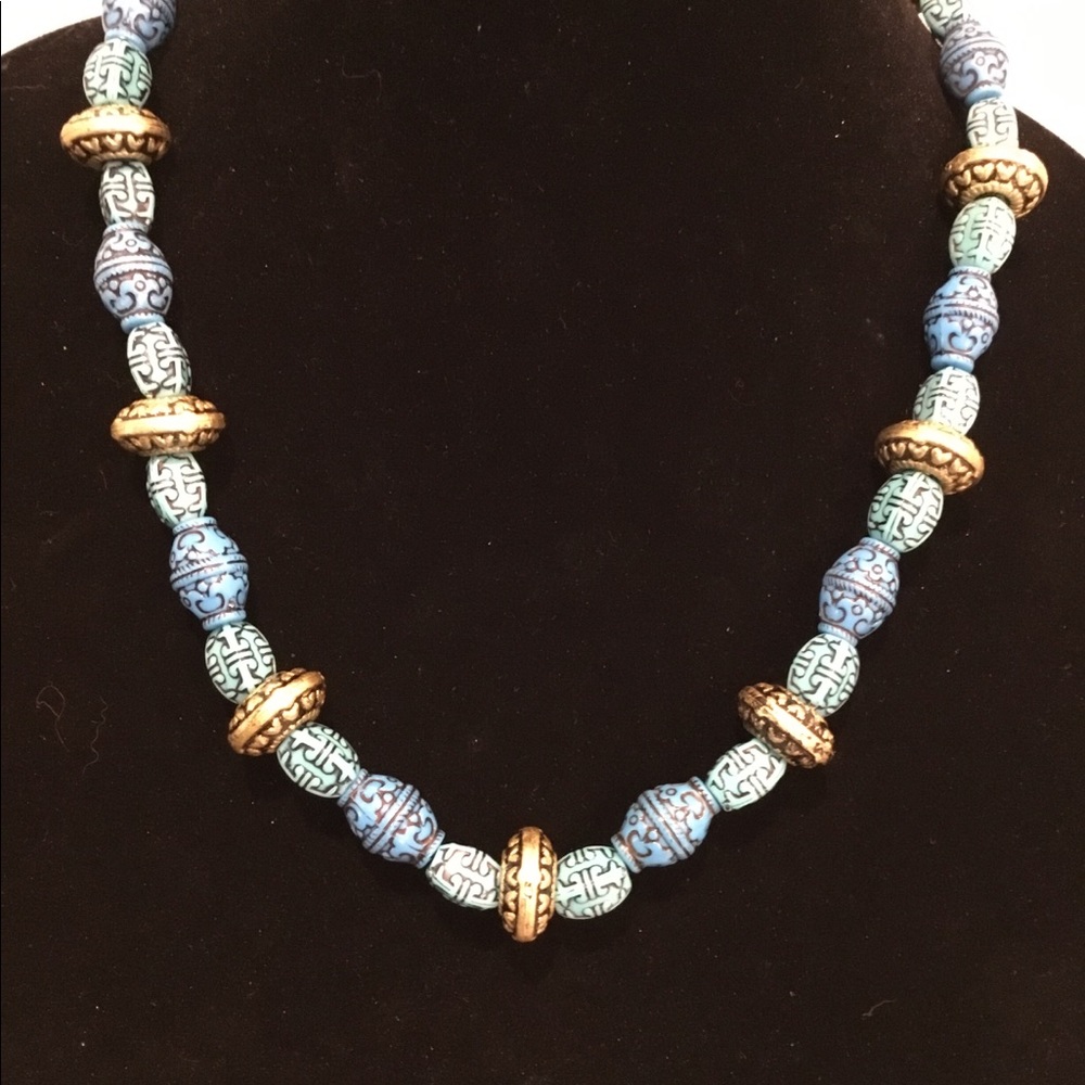 Boho Aztec beaded necklace